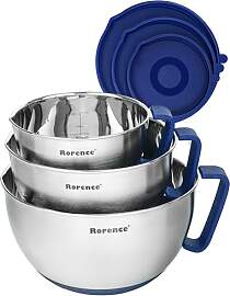 Rorence Rührschüssel Set Edelstahl mit Deckel,