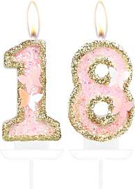 Rosa gold Schmetterling 18 Geburtstag Zahl