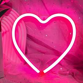 Rosa Herz LED Neon Schild, Love Heart