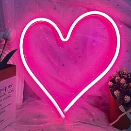 Rosa Herz LED Neon Schild, Love Heart