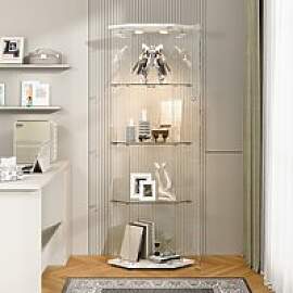 Rosahqnda Eck-Glasvitrine mit LED-Beleuchtung,