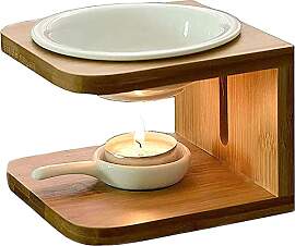 ROSEONE Duftlampe Keramik Bambus,Duftlampen Holz