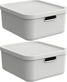 Rotho Albula light 2er-Set Aufbewahrungsbox 20l