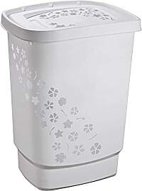 Rotho Flowers Wäschesammler 55l mit Deckel,