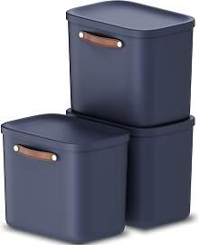 Rotho Maloja 3er-Set Aufbewahrungsbox mit Deckel