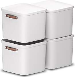 Rotho Maloja 4er-Set Aufbewahrungsbox mit Deckel