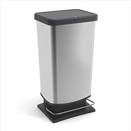 Rotho Paso Mülleimer mit Deckel 40l, stabiles