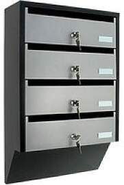 ROTTNER Briefkasten Depot T06209 silber, schwarz