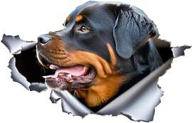 Rottweiler 3D Zerrissen Reflektierende