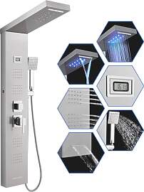 ROVOGO 7-Funktion Duschpaneel mit Armatur -