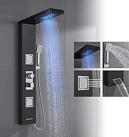 ROVOGO LED Duschpaneel mit Thermostat,