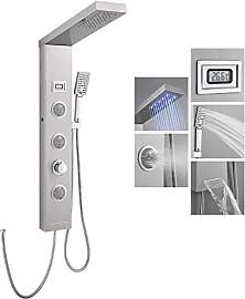ROVOGO LED Duschpaneel ohne Armatur, 5 Funktionen
