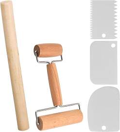 RoxNvm Nudelholz Holz, 2 Stücke Teigroller mit