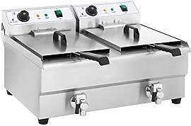 Royal Catering Doppel-Fritteuse aus Edelstahl (2 x 