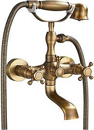 Rozin Retro Badewannenarmatur mit Handbrause Antik 