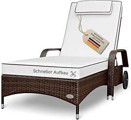 RS Trade Sonnenliege Gartenliege Wetterfest Rattan 