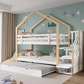 Rtopsu Kinderbett Etagenbett 90x200 cm mit