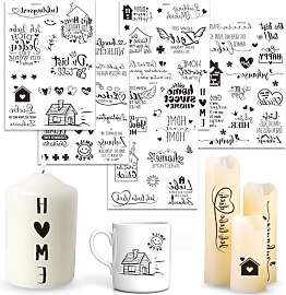 Rub On Sticker 5 Bogen Gemütliche Sprüche