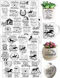 Rub On Sticker Sprüche Pferd Liebe zu Pferden,
