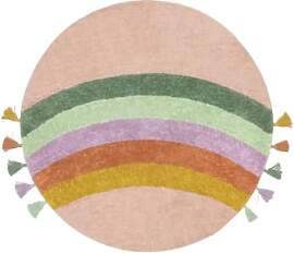 RugVista Rainbow, Kinderteppich, Ø 150 cm, Rund,