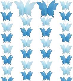 Ruidee 4 Stück Papier Schmetterling Banner 2.8m