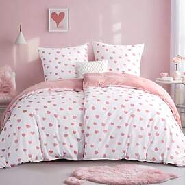 RUIKASI Bettwäsche 135x200 4teilig mit Herzen -