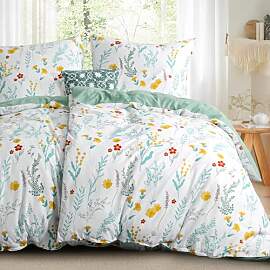 RUIKASI Bettwäsche 135x200 Blumen 4teilig -