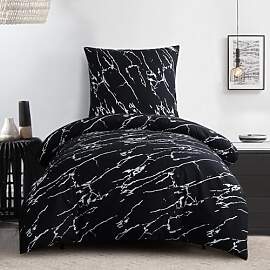 RUIKASI Bettwäsche 155x220 2 teilig Schwarz -