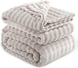 RUIKASI Bubble Decke Kuscheldecke Flauschig Beige