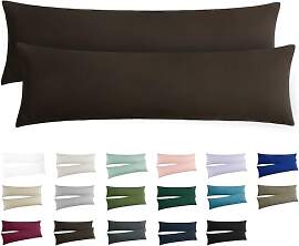 RUIKASI Kissenbezug 40x145 Braun 2er Set - Oeko