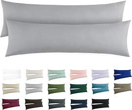 RUIKASI Kissenbezug 40x145 Grau 2er Set - Oeko Tex 