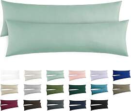 RUIKASI Kissenbezug 40x145 Grün 2er Set - Oeko