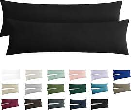 RUIKASI Kissenbezug 40x145 Schwarz 2er Set - Oeko