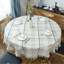 Runde Quaste Plaid Tischdecke, Heavy Weight