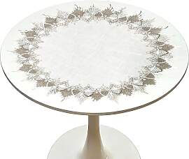 Runde Spitzen Tischdecken 60 cm in Beige, Elegante 