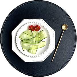 Runde Tischsets aus Leder, 6 Stück Platzsets Ø