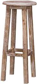 Runder Barhocker mit Holzsitz natur (unlackiert)