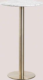 Runder Bartisch Ø60 Cm Aus Malibu-terrazzo Weiß