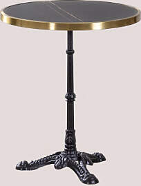 Runder Bartisch Ø60cm Aus Venezia Black Steinzeug 