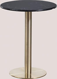 Runder Bartisch Aus Marmor Cosmopolitan Schwarzer