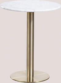 Runder Bartisch Aus Marmor Cosmopolitan Weißer