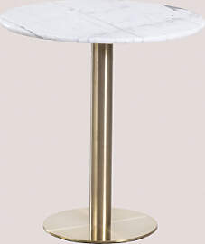 Runder Bartisch Aus Marmor Cosmopolitan Weißer