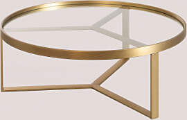 Runder Couchtisch Ø90 Cm Aus Glas Und Stahl