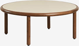 Runder Couchtisch Aus Akazienholz Olivia Beige