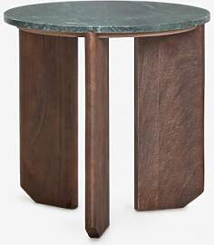 Runder Couchtisch Aus Naturstein Und Mangoholz