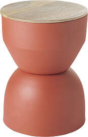 Runder Design-Beistelltisch mit Ablage aus