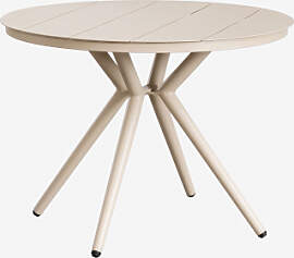 Runder Esstisch Aus Aluminium Valerie Beige