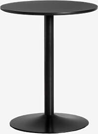 Runder Esstisch Aus Mdf Und Eisen Yvetta Schwarz