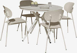 Runder Esstisch-set Ø100 Cm Aus Aluminium Valerie 