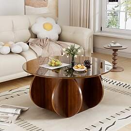 Runder Glas Couchtisch Minimalistischer